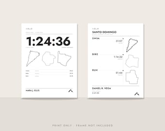 Minimalist Sprint & Olympic Triathlon Poster | Your Strava Route | Personalized Race Map Finisher Gift