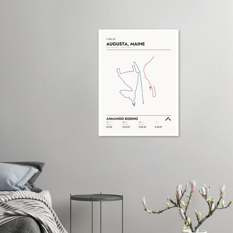 Custom Half Distance Triathlon Poster | Your Strava Route | Personalized Swim Bike Run Finisher Gift image 8