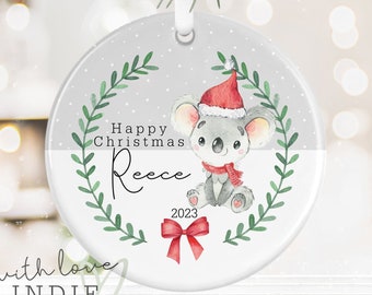 Personalised Koala Christmas Tree Decoration, Gift For Son, Daughter, Granddaughter, Grandson, Neice, Nephew
