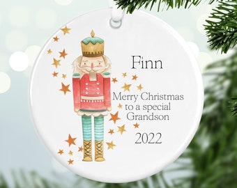 Personalised Special Grandson Christmas Nutcracker Decoration