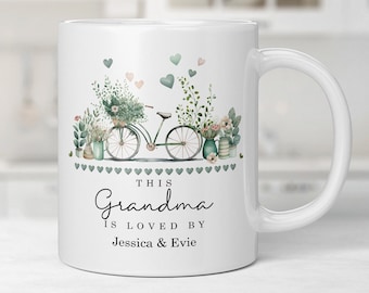 This Grandma Is Loved By Personalised Ceramic Mug & Coaster , Birthday Gift For Grandma - Nana - Gran - Nanny, Gift For Her, Grandma Mug