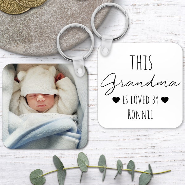 Personalised Grandma Keyring, Photo & Text Keyring, Gift For Grandma, Mother's Day Gift For Grandma, Grandma Birthday Present, Gift For Her