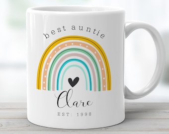 Best Auntie Personalised Mug, Gift For Auntie, Auntie Birthday Present, New Baby Announcement