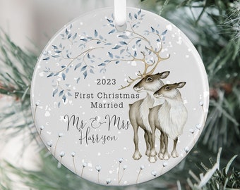 Personalised 1st Christmas Married Decoration