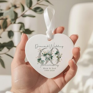 Personalised Wedding Anniversary GIft Ceramic Heart Keepsake For Couple