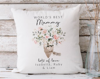 Personalised World's Best Mummy Cushion & Cover, Mother's Day Gift, Gift For Her, Gift For Mum, Mum Cushion, Personalised Cushion