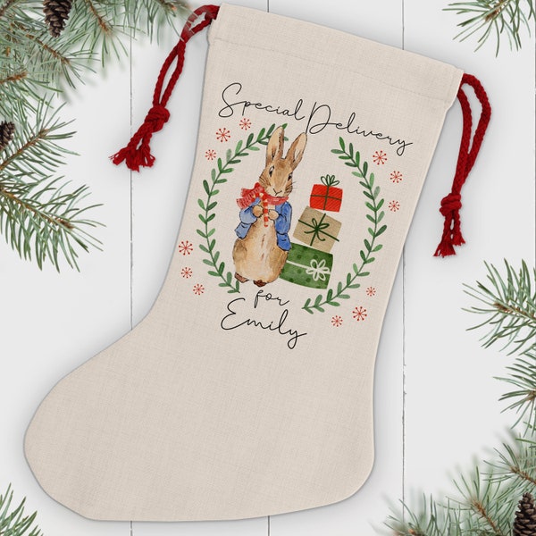 Personalised Rabbit Christmas Stocking