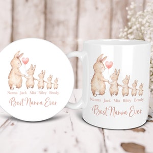 Best Nana Ever Mug & Coaster Gift, Personalised Mother's Day Gift For Grandma, Gift For Granny, Gran, Nanna, Nanny, Gift image 2