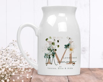 Personalised Loveliest Mummy to..., Ceramic Small Vase / Jug, Mother's Day Gift, Mum Birthday Gift, Gift For Mum, Gift For Her