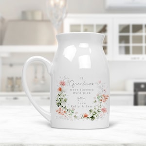 Personalised If Grandmas were flowers..., Ceramic Small Vase / Jug, Mother's Day Gift For Grandma, Nana Birthday Gift, Gift For Grandma image 2