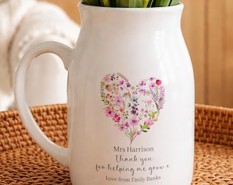 Personalised Teacher Floral Vase Gift From Student