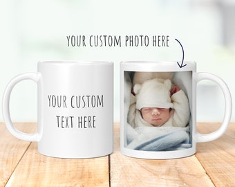 Custom Text & Photo Personalised Mug