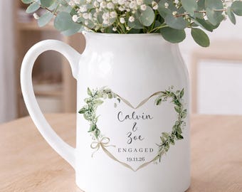 Personalised Engagement Vase: Ceramic Couple Gift
