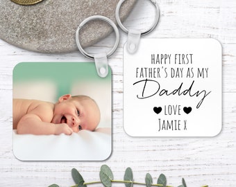 First Father's Day As My Daddy Personalised Keyring