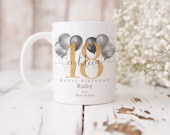 Personalised Age Mug & Coaster Set | 19th 18th 21st 30th 40th 50th 60th 70th 80th 90th 100th Birthday Gift, Best Friend Gift