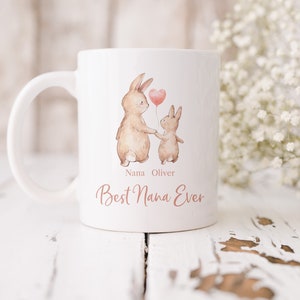 Best Nana Ever Mug & Coaster Gift, Personalised Mother's Day Gift For Grandma, Gift For Granny, Gran, Nanna, Nanny, Gift image 1