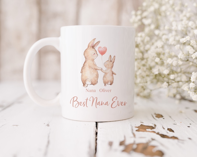 Best Nana Ever Mug & Coaster Gift, Personalised Mother's Day Gift For Grandma, Gift For Granny, Gran, Nanna, Nanny, Gift image 1