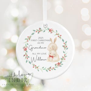 Personalised Baby's First Christmas Ornament,  First Christmas As My Nana Gift, New Gramdma Gift, New Baby Gift, Personalised Gift