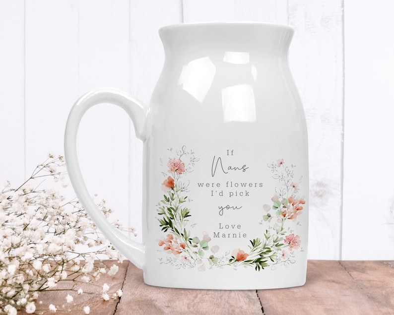 Personalised If Grandmas were flowers..., Ceramic Small Vase / Jug, Mother's Day Gift For Grandma, Nana Birthday Gift, Gift For Grandma image 3