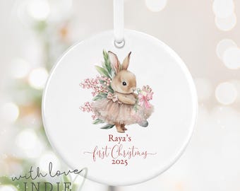 Personalised Baby's First Christmas Decoration, Baby's First Christmas Keepsake Bauble Ceramic Ornament, Baby's 1st Xmas Bauble, Baby Gift