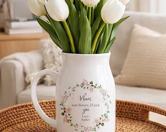 Personalised Mum Birthday Gift, If Mummys Were Flowers Ceramic Small Vase / Jug