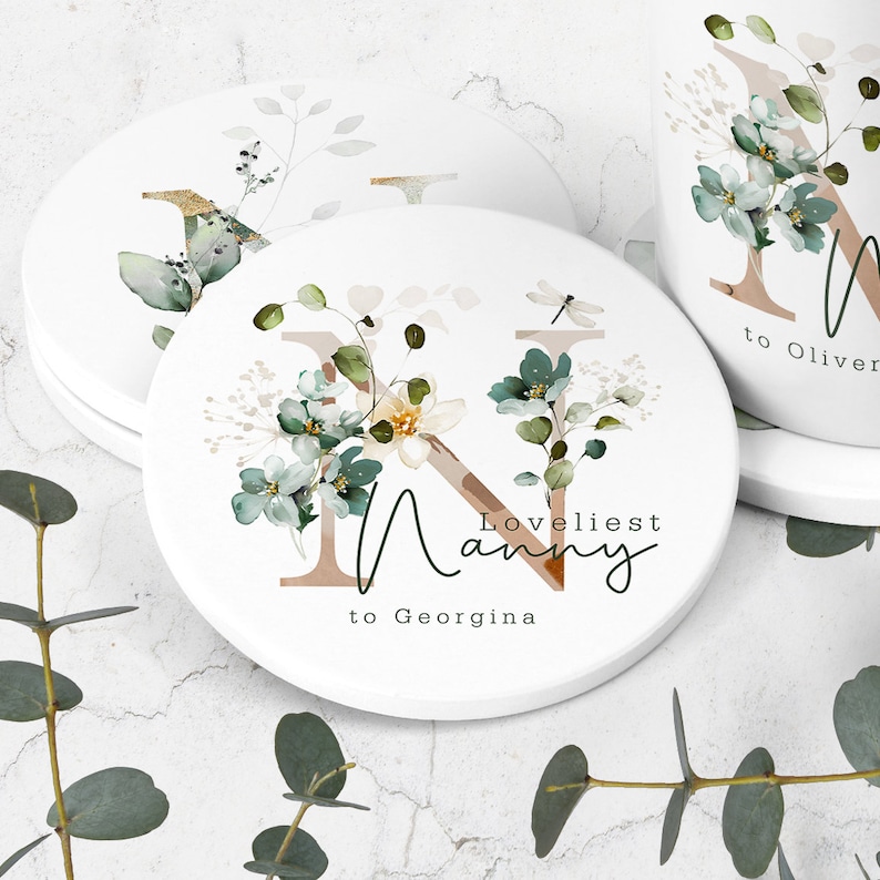 Personalised Ceramic Mug & Coaster Mothers Day Gift For Grandma Nana Nan Gran Nanny image 6