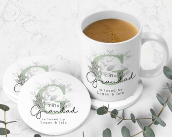 Personalised Grandad Ceramic Mug & Coaster, Gift For Grandad, Gift For Him, Grandad Mug, Grandad Christmas Gift