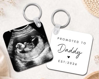 Personalised Baby Scan Photo Keyring, Father’s Day Gift for Daddy