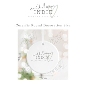 Product dimension diagram showing a round white ornament with 7.5cm width and height measurements.