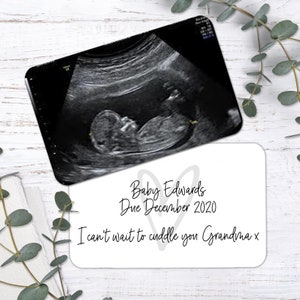 Personalised Baby Scan Photo And Text Wallet Card Baby Scan Gift image 4