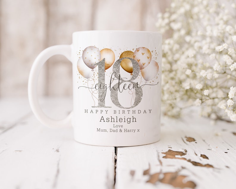 Personalised Age Mug & Coaster Set 19th 18th 21st 30th 40th 50th 60th 70th 80th 90th 100th Birthday Gift, Best Friend Gift image 1