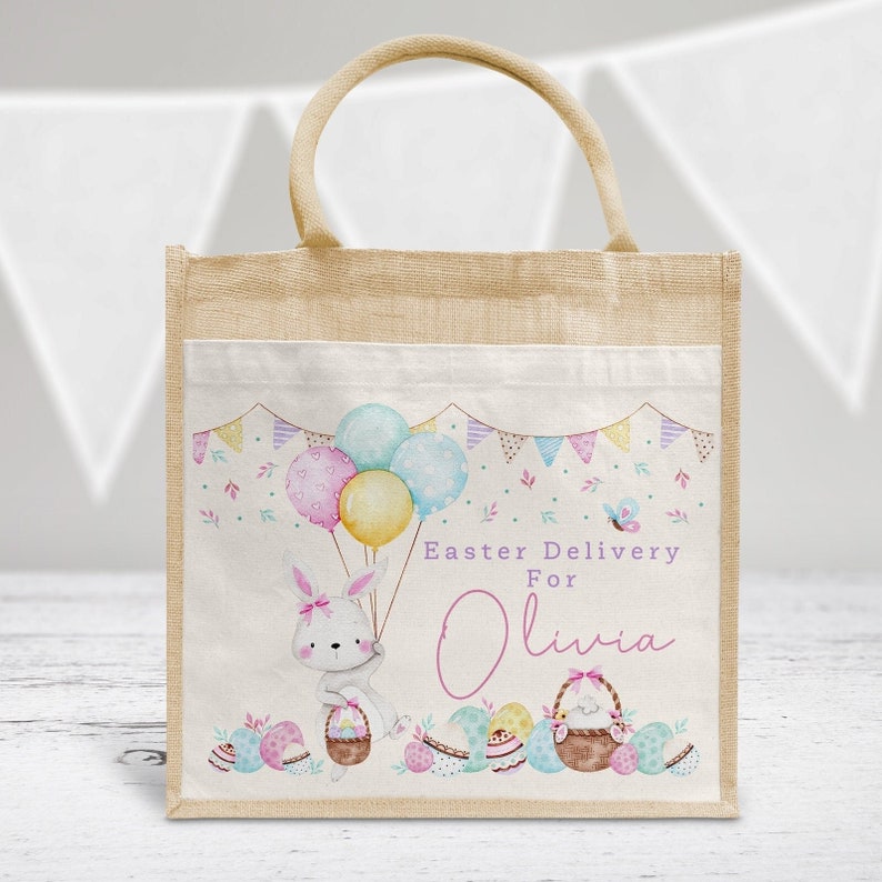 Personalised Easter Bag, Easter Basket, Easter Gift, Personalised Easter Gift image 1