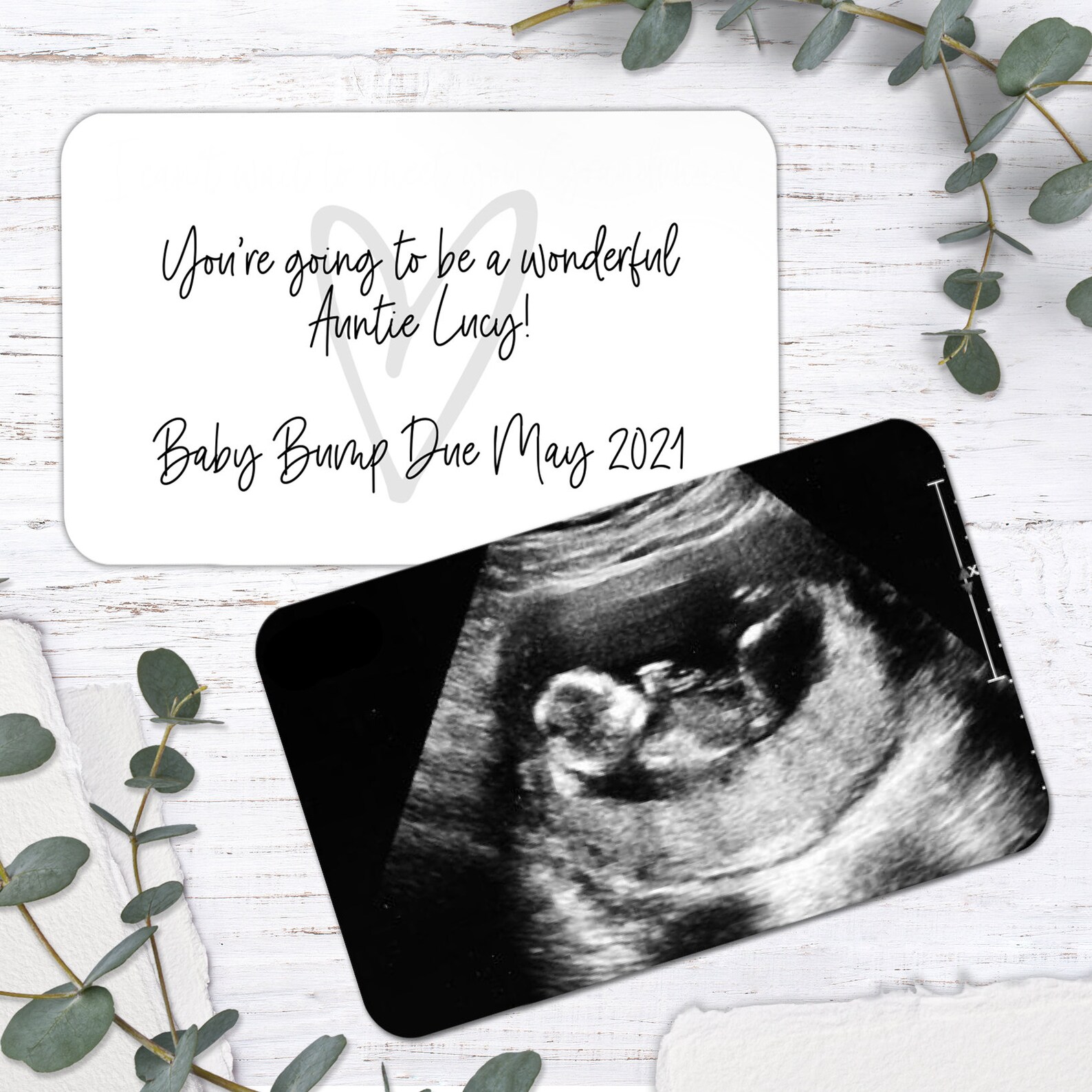 Personalised Baby Scan Photo And Text Wallet Card Baby Scan Etsy