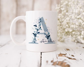 Initial & Name Personalised Mug And Coaster, Mug With Name, Gift For Her, Name Mug, Gift For Sister, Gift For Friend, Birthday Gift