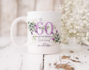 Personalised Age Mug & Coaster Set | 30th 40th 50th 60th 70th 80th 90th 100th Birthday Gift, Best Friend Gift, Gift for Her