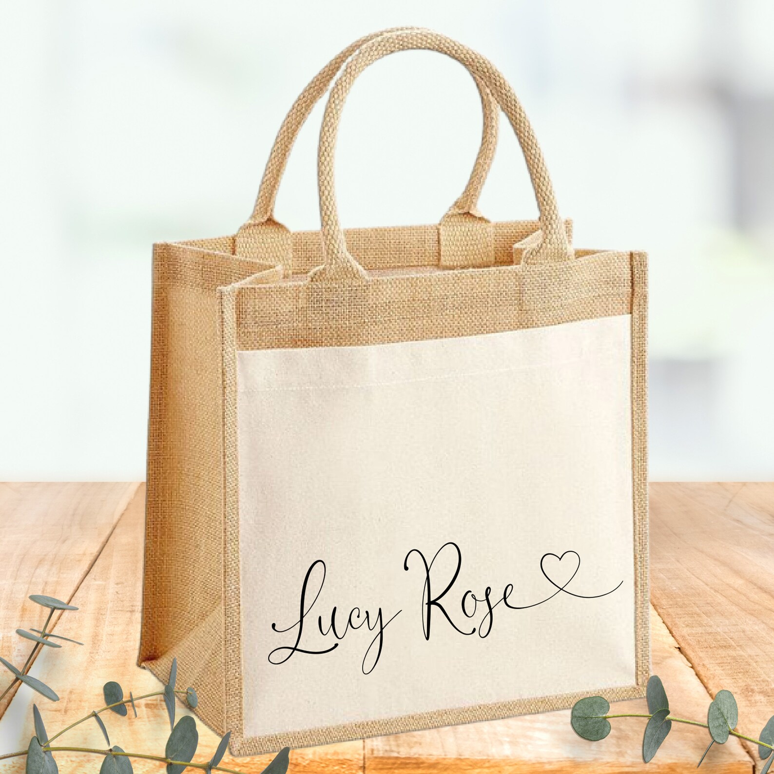 Personalised Jute Tote Bag Etsy
