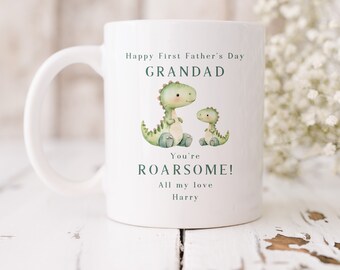 First Father's Day As My Grandad Personalised Mug & Coaster, Gift For Fathers Day, First Time Grandad, Grandad, New Grandad, Grandad Mug,