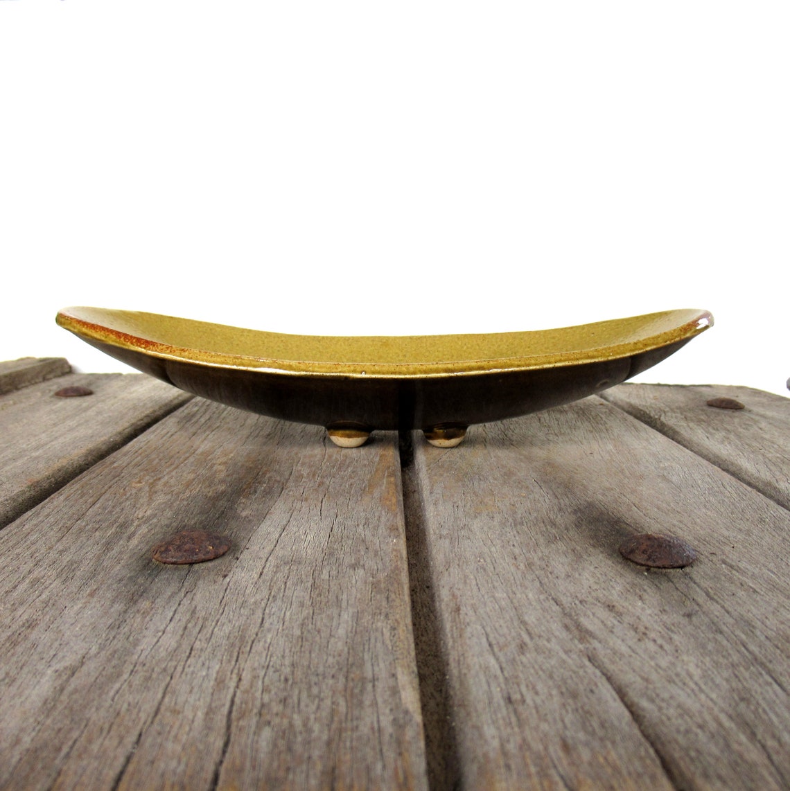 Ceramic Fruit Bowl Yellow Oval Bowl Leaf Bowl Etsy