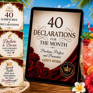 40 Days Scripture Declarations | Christian Affirmation Pages | Bible Study Devotional | Digital Download image 5