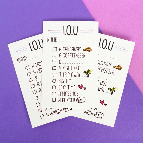 i-owe-you-cards-iou-tick-box-set-of-x10-etsy