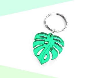 Laser Cut Monstera Leaf Keyring