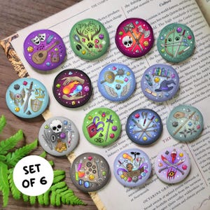 Fantasy/Adventure Class Badges, Set of 6, 25mm or 38mm, Table Top Gaming