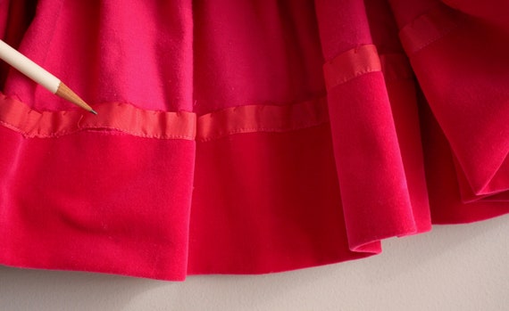 Bright Pink Velvet Toddler Dress Handmade Child's… - image 8
