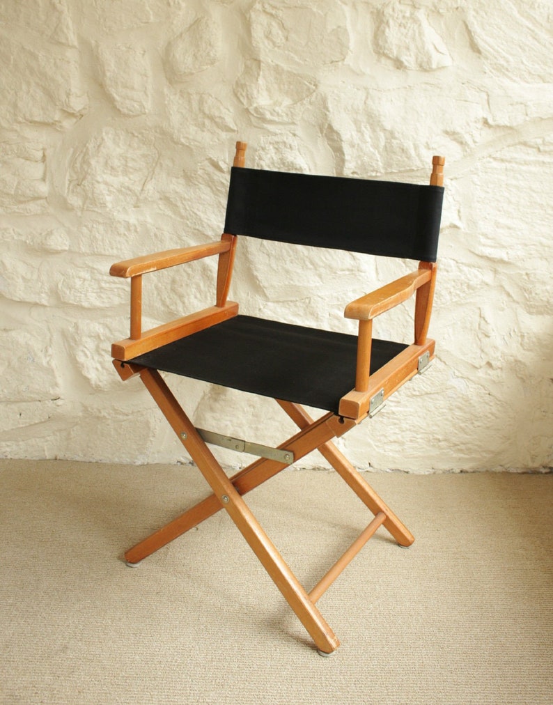 Vintage Black Director S Chair Boho Dining Chair Folding Chair Outdoor Seating Desk Chair Modern Patio Chair Guest Dinner Chair