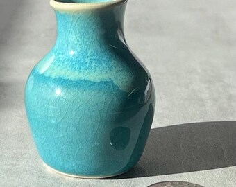 Teal Handmade Mini Vase