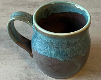 Small Brown and Green Coffee Mug