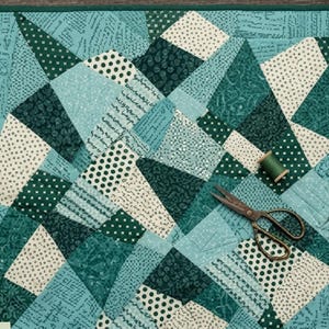 PDF-Quiltmuster für Patchwork-Tischdecke (Stoffmengen-geeignet, Fat Quarters) – Sofort-Download