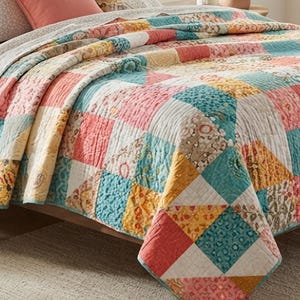 Charm Pack Quilt Pattern Lap Quilt PDF Beginner Scrappy Floral Throw Instant Download