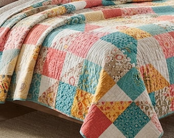 Charm Pack Modello per Trapunta da Gap Quilt PDF per Principianti Scrappy Floral Throw Download Immediato
