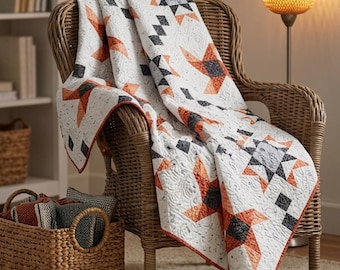 Hunter's Star Quilt Pattern PDF Beginner Geometric Quilt Instant Download Quilting
